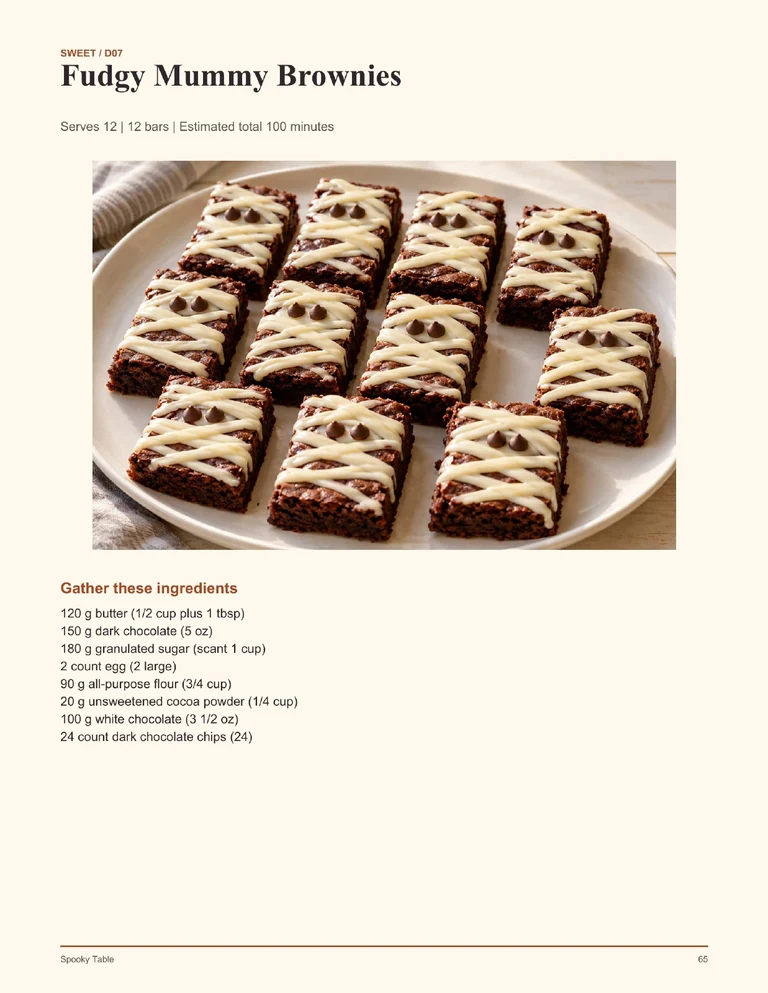 Fudgy Mummy Brownies printable page