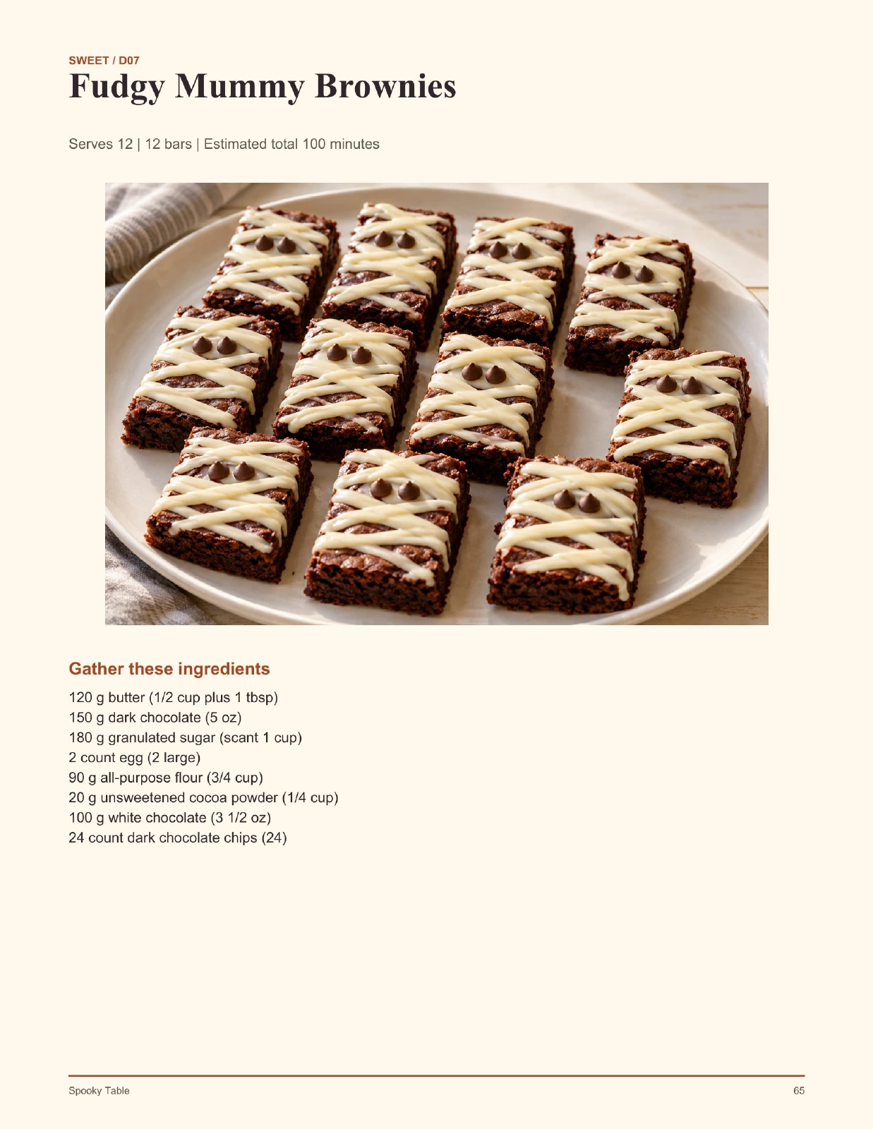 Fudgy Mummy Brownies printable page